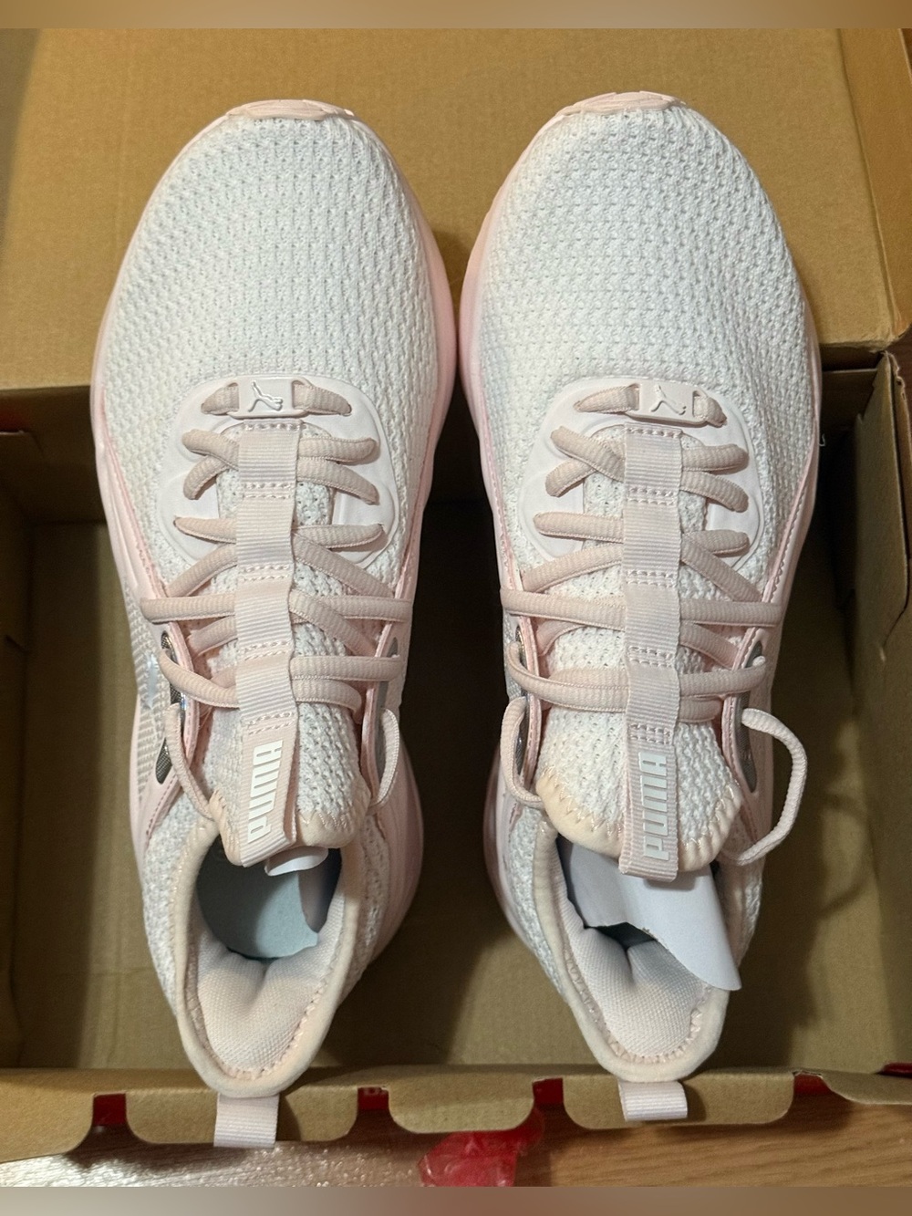 Puma Women's Pale Pink Knit Running Shoes - Picture 2 of 8